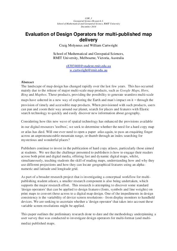 (PDF) Evaluation of Design Operators for Multi-published Map Delivery
