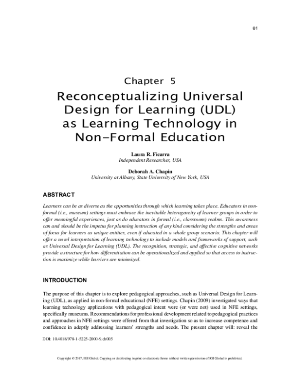 (PDF) Reconceptualizing Universal Design for Learning (UDL) as Learning ...