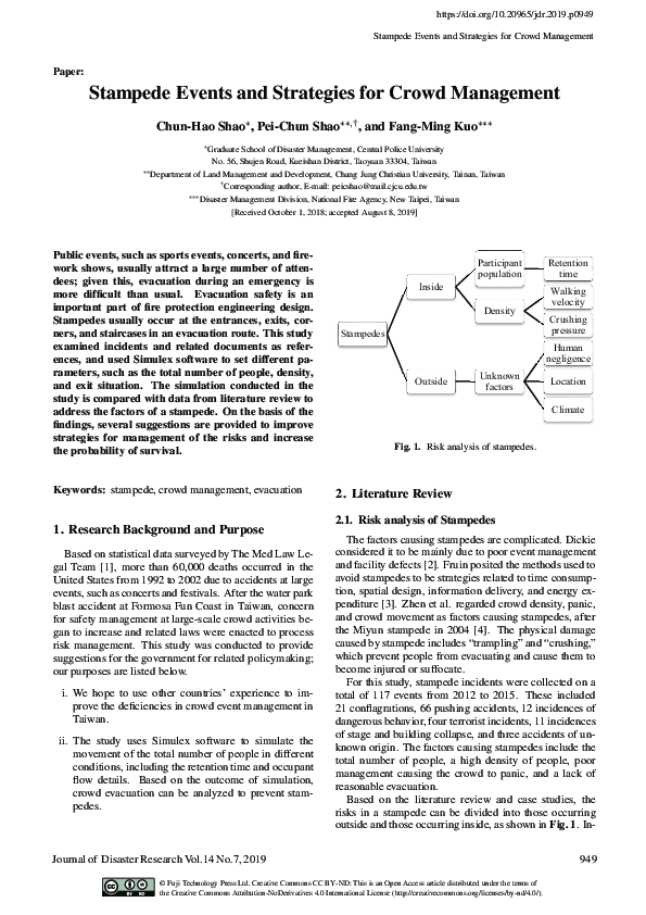(PDF) Stampede Events and Strategies for Crowd Management