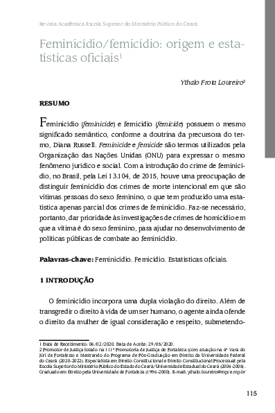 (PDF) Feminicídio/femicídio