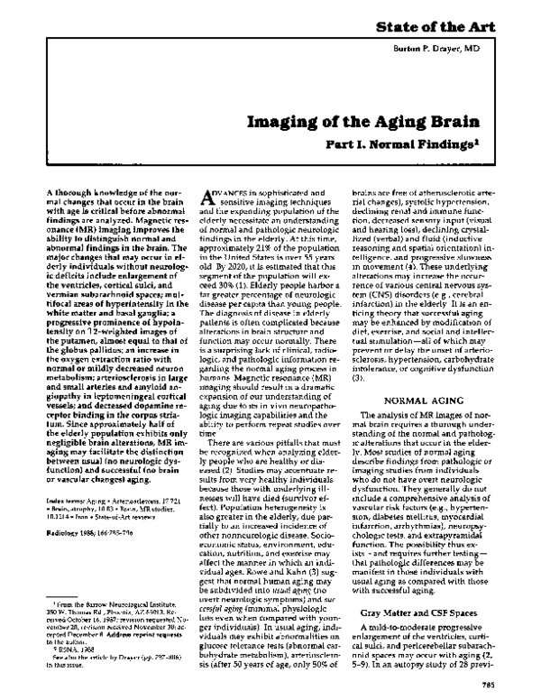 (PDF) Imaging of the aging brain