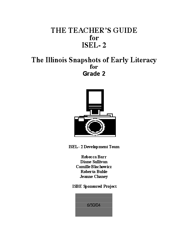 (PDF) THE TEACHER'S GUIDE for ISEL-2 The Illinois Snapshots of Early ...