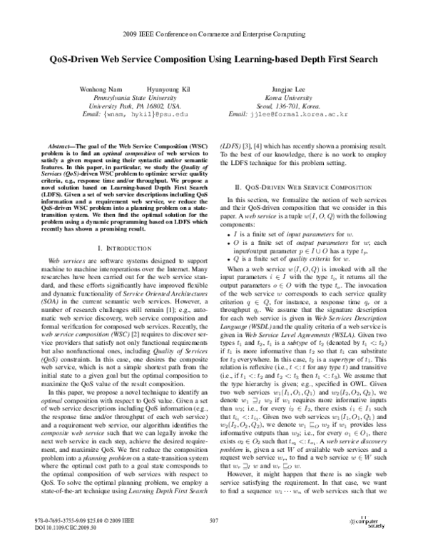 (PDF) QoS-Driven Web Service Composition Using Learning-Based Depth ...
