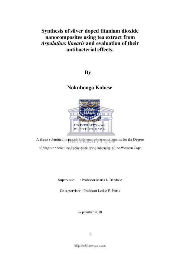 (PDF) Synthesis of silver doped titanium dioxide nanocomposites using ...