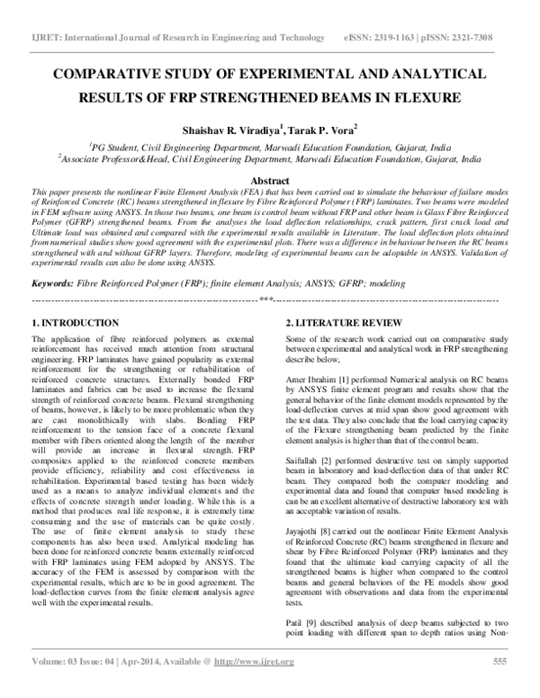 (PDF) Comparative Study of Experimental and Analytical Results of FRP ...