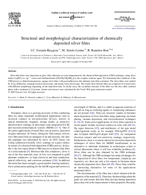 (PDF) Structural and morphological characterization of chemically ...