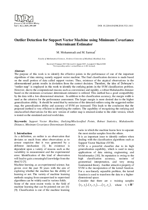(PDF) Outlier detection for support vector machine using minimum ...