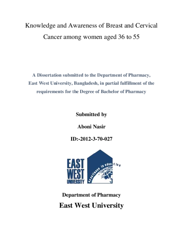 (PDF) Knowledge and Awareness of Breast and Cervical Cancer among women ...