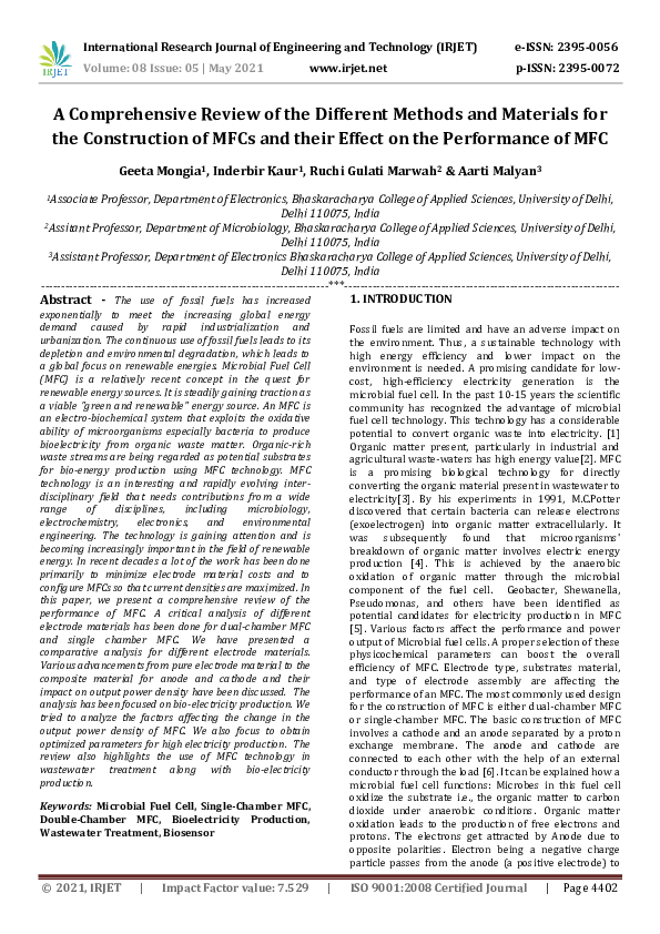 (PDF) A Comprehensive Review of the Different Methods and Materials for ...