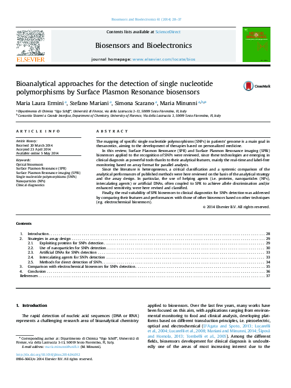 (PDF) Bioanalytical approaches for the detection of single nucleotide ...