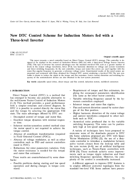 (PDF) New DTC Control Scheme for Induction Motors fed with a Three ...