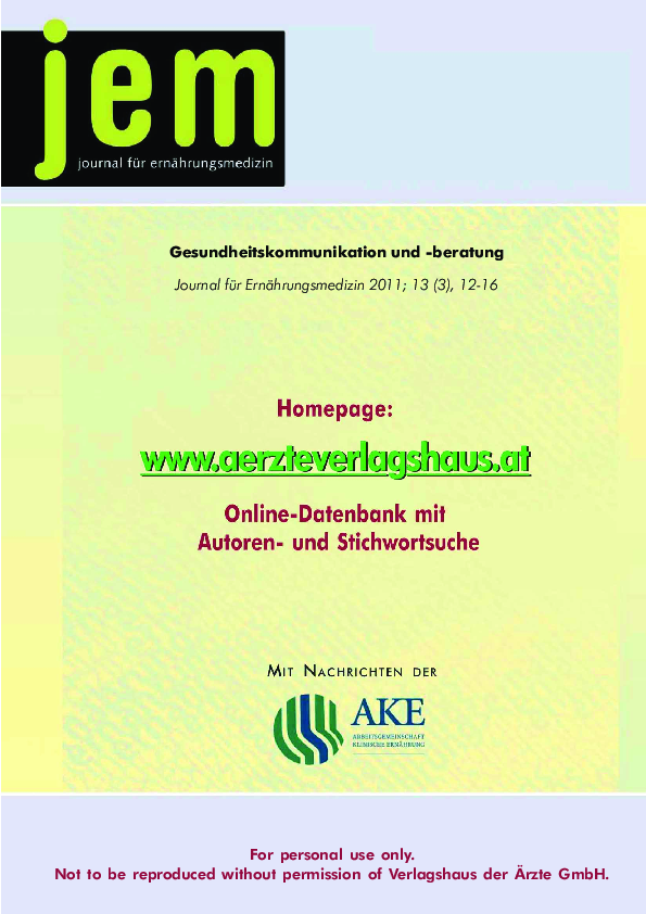 Gesundheitskommunikation und -beratung