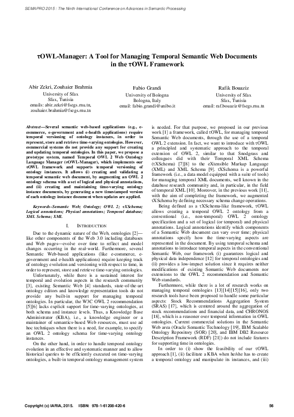 (PDF) τ OWL-Manager : A Tool for Managing Temporal Semantic Web ...