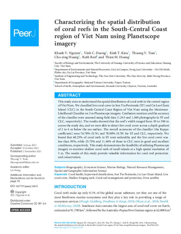 (PDF) Characterizing the spatial distribution of coral reefs in the ...