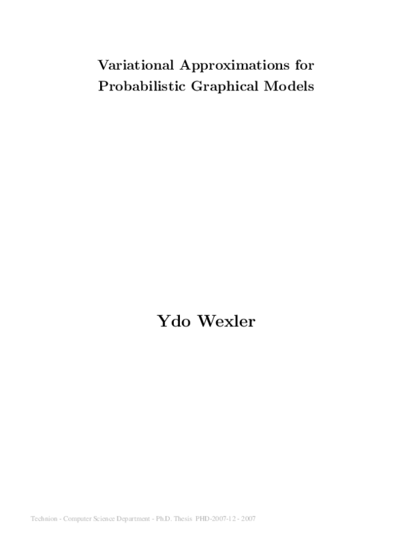 (PDF) Variational Approximations for Probabilistic Graphical Models ...