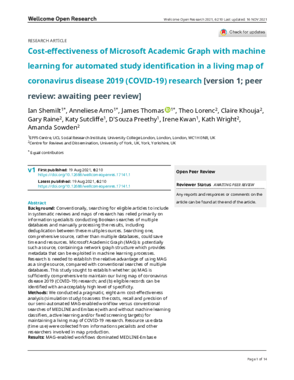 (PDF) Cost-effectiveness of Microsoft Academic Graph with machine ...