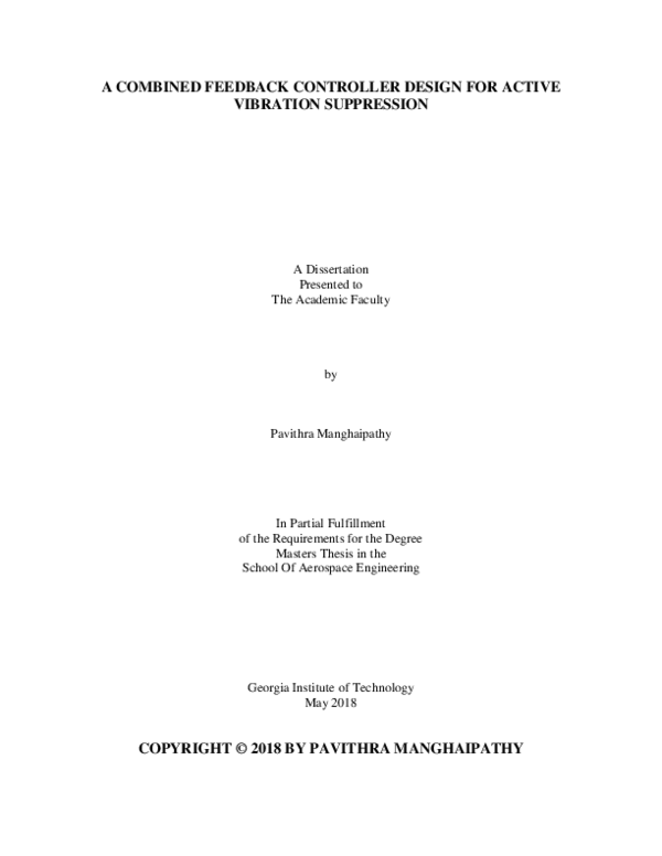 (PDF) A combined feedback controller design for active vibration ...