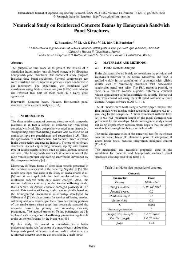 (PDF) Numerical Study on Reinforced Concrete Beams by Honeycomb ...