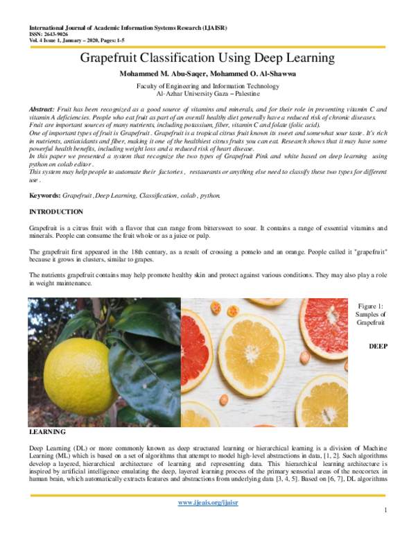 (PDF) Grapefruit Classification Using Deep Learning