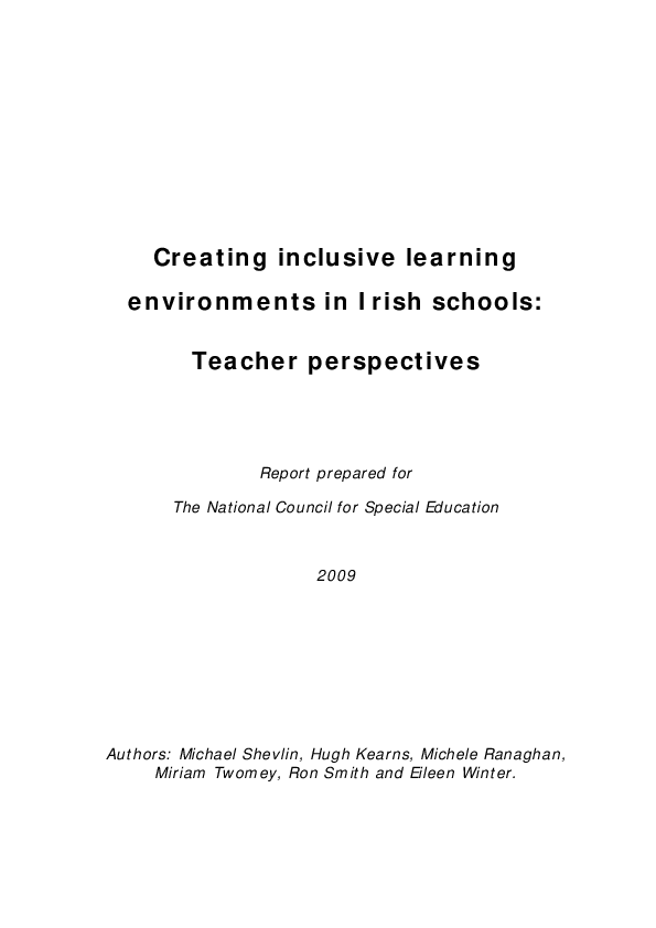 (PDF) Creating Inclusive Learning Environments in Irish Schools ...