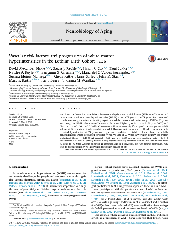 (PDF) Vascular risk factors and progression of white matter ...