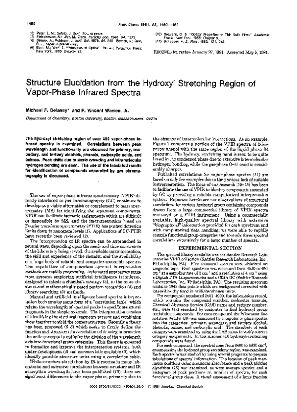 (PDF) Structure elucidation from the hydroxyl stretching region of ...