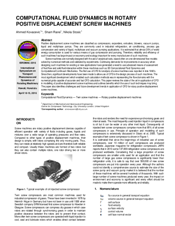 (PDF) Computational Fluid Dynamics in Rotary Positive Displacement ...