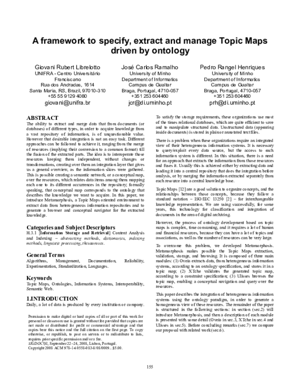 (PDF) A Framework to Specify, Extract and Manage Topic Maps Driven by ...