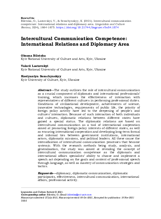 (PDF) Intercultural communication competence