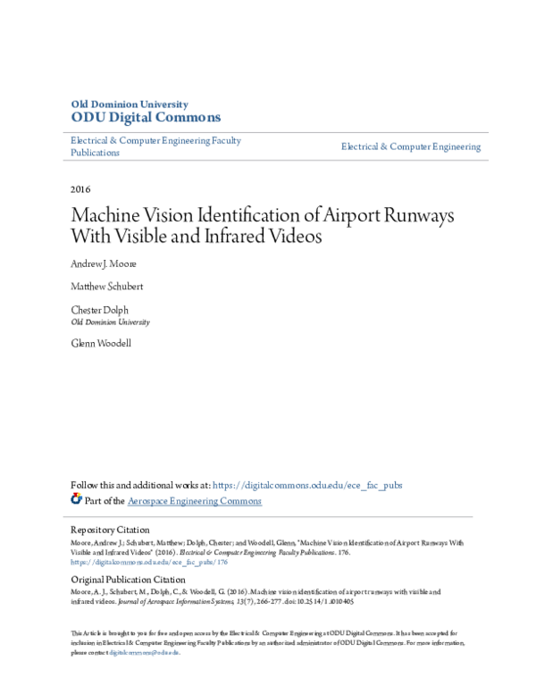 (PDF) Machine Vision Identification of Airport Runways with Visible and ...