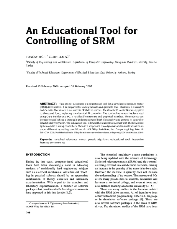 (PDF) An educational tool for controlling of SRM