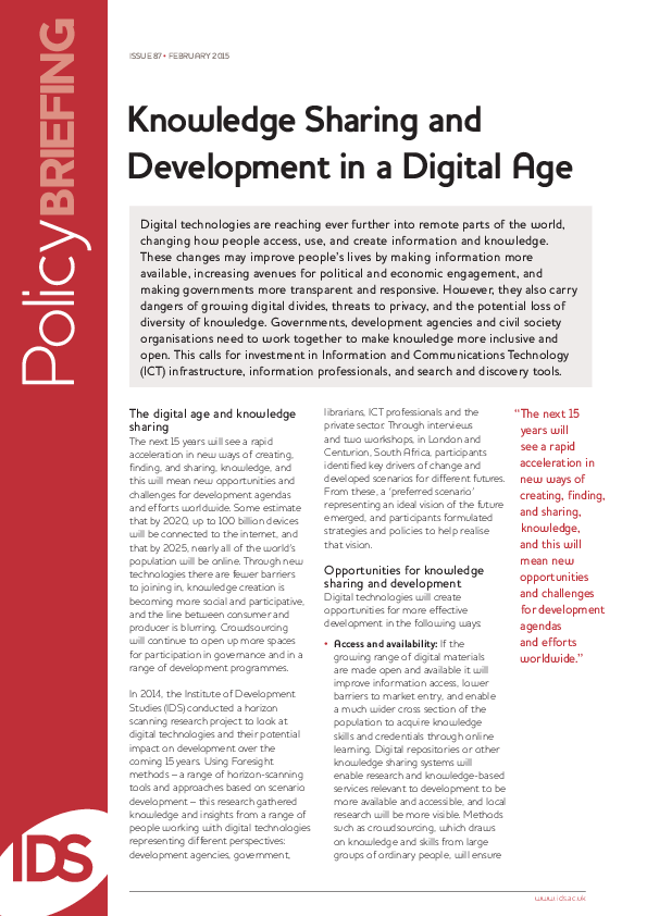 (PDF) Knowledge Sharing and Development in a Digital Age