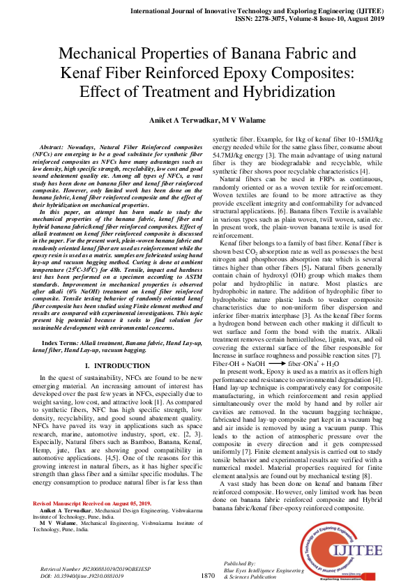 (PDF) Mechanical Properties of Banana Fabric and Kenaf Fiber Reinforced