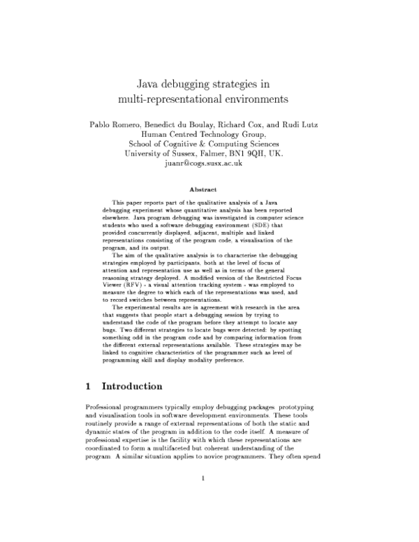 (PDF) Java Debugging strategies in multi-representational environments