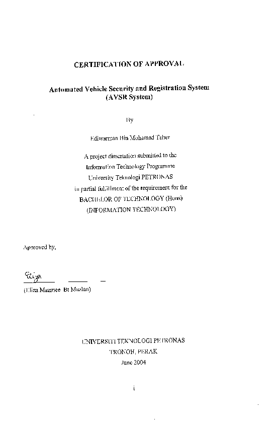 (PDF) Automated Vehicle Security and Registration System(AVSR System)