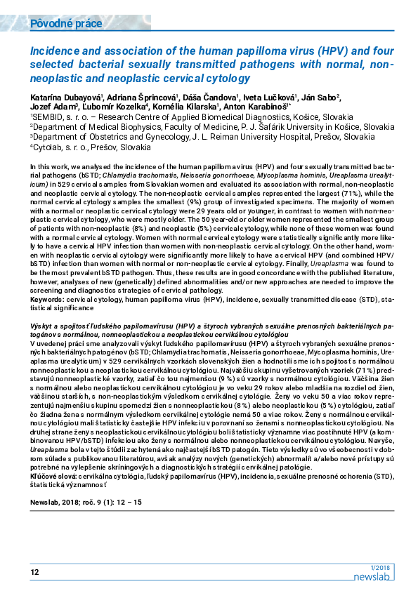 (PDF) Incidence and association of the human papilloma virus ( HPV ...