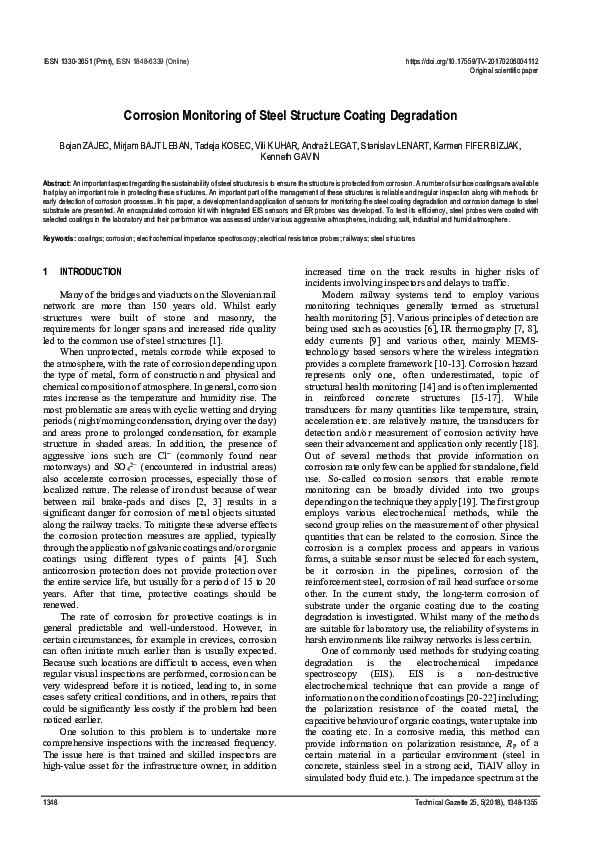 (PDF) Corrosion Monitoring of Steel Structure Coating Degradation