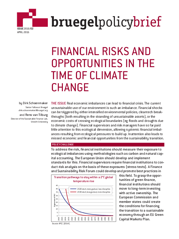 (PDF) Financial risks and opportunities in the time of climate change