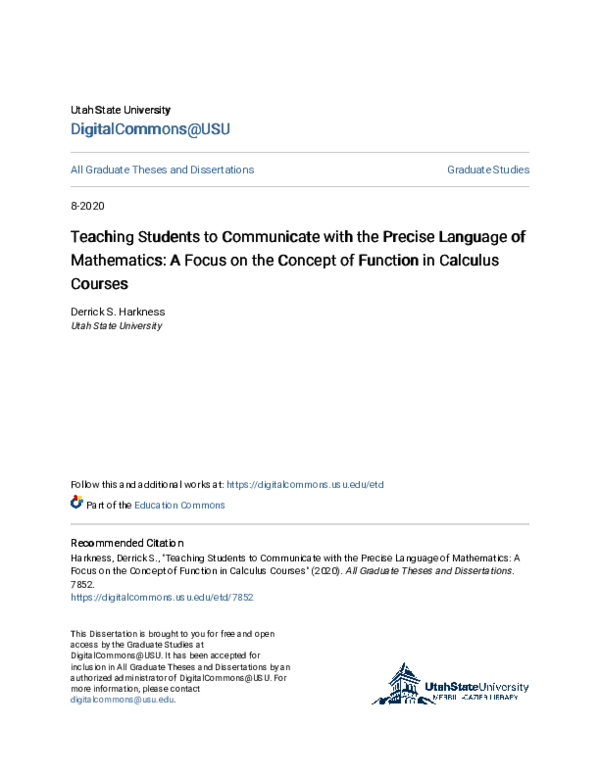 (PDF) Teaching Students to Communicate with the Precise Language of ...
