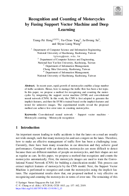 (PDF) Recognition and Counting of Motorcycles by Fusing Support Vector ...