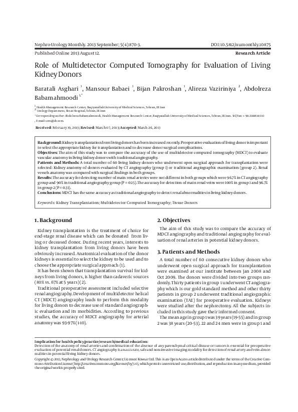 (PDF) Role of Multidetector Computed Tomography for Evaluation of ...