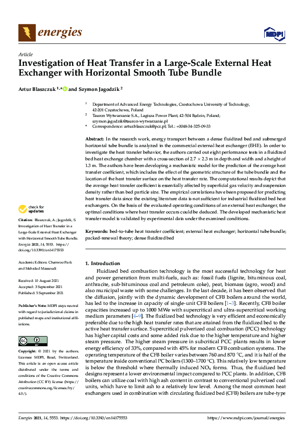 (PDF) Investigation of Heat Transfer in a Large-Scale External Heat ...