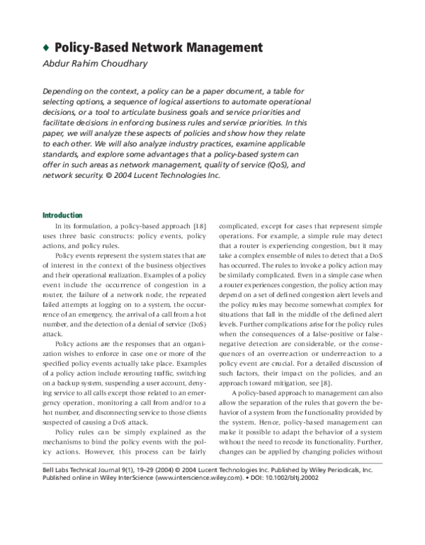 Network Management Policy Pdf , Network Security Policy Template – AGDOB