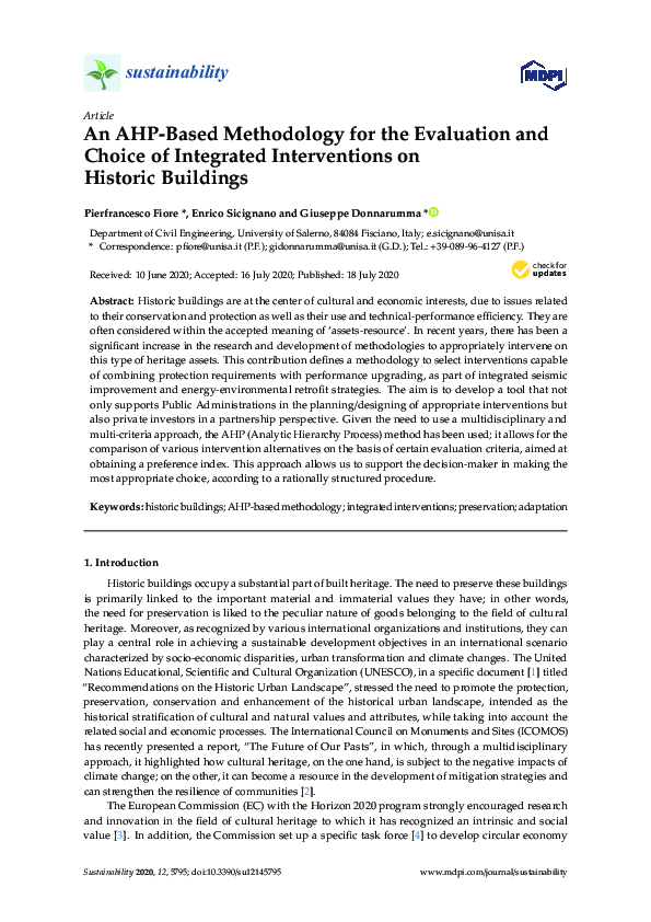 (PDF) An AHP-Based Methodology for the Evaluation and Choice of ...