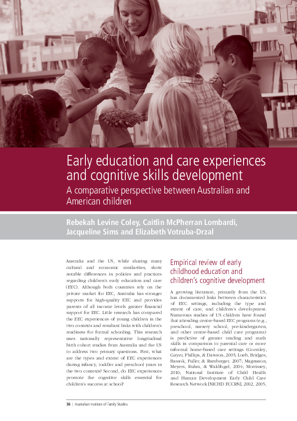 (PDF) Early education and care experiences and cognative skills ...