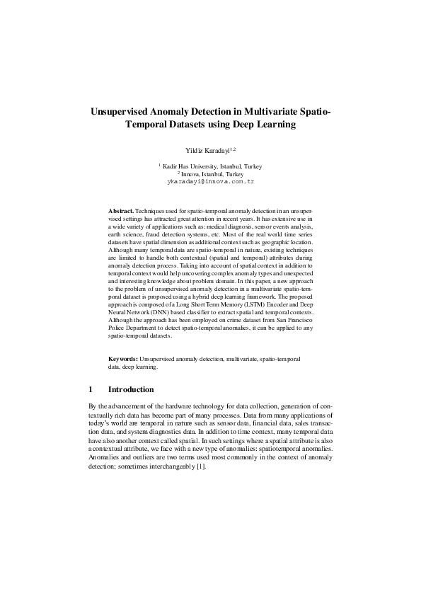(PDF) Unsupervised Anomaly Detection in Multivariate Spatio-Temporal ...