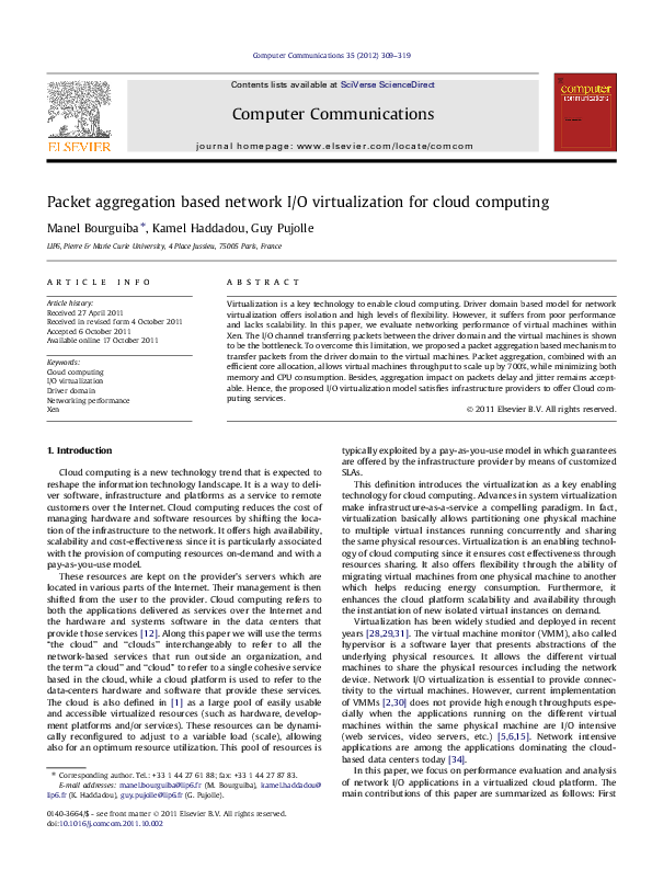 (PDF) Packet aggregation based network I/O virtualization for cloud ...