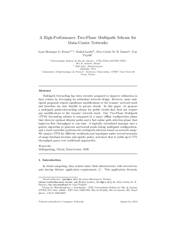 (PDF) A high-performance Two-Phase Multipath scheme for data-center ...