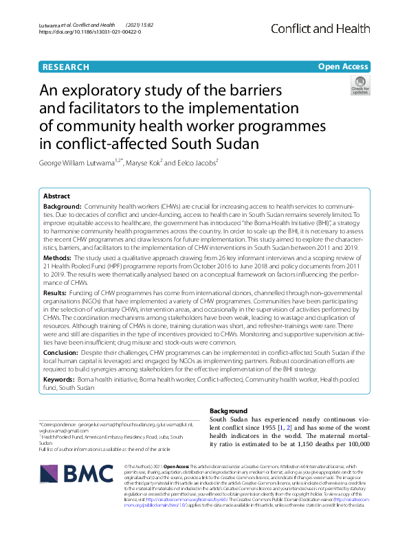 (PDF) An exploratory study of the barriers and facilitators to the ...