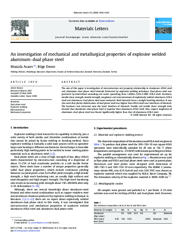 (PDF) An investigation of mechanical and metallurgical properties of ...